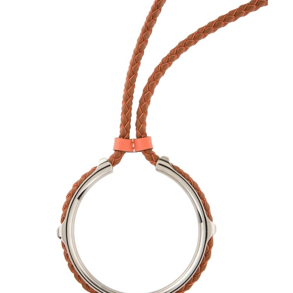 Hermes Brown and Silver Necklace